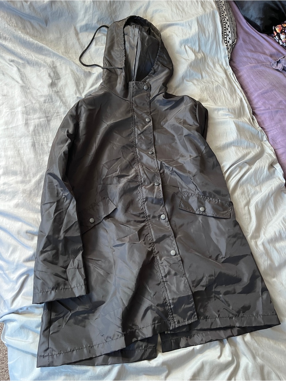 Black Amazon Basics Rain Coat